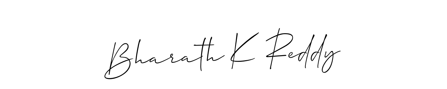 The best way (Allison_Script) to make a short signature is to pick only two or three words in your name. The name Bharath K Reddy include a total of six letters. For converting this name. Bharath K Reddy signature style 2 images and pictures png