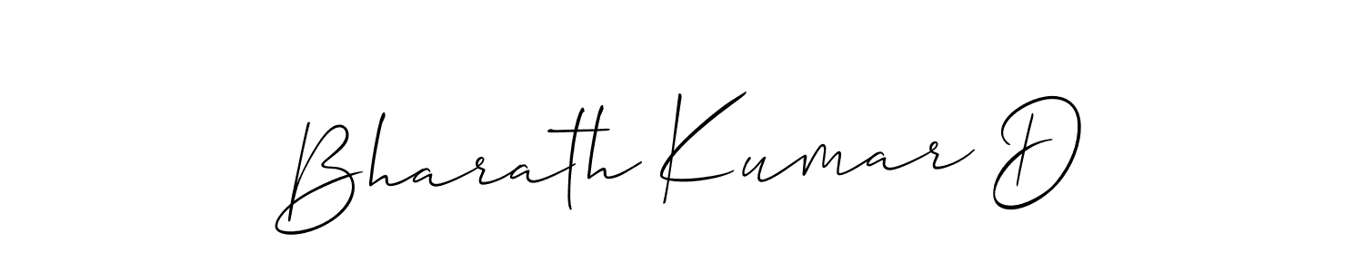 Use a signature maker to create a handwritten signature online. With this signature software, you can design (Allison_Script) your own signature for name Bharath Kumar D. Bharath Kumar D signature style 2 images and pictures png