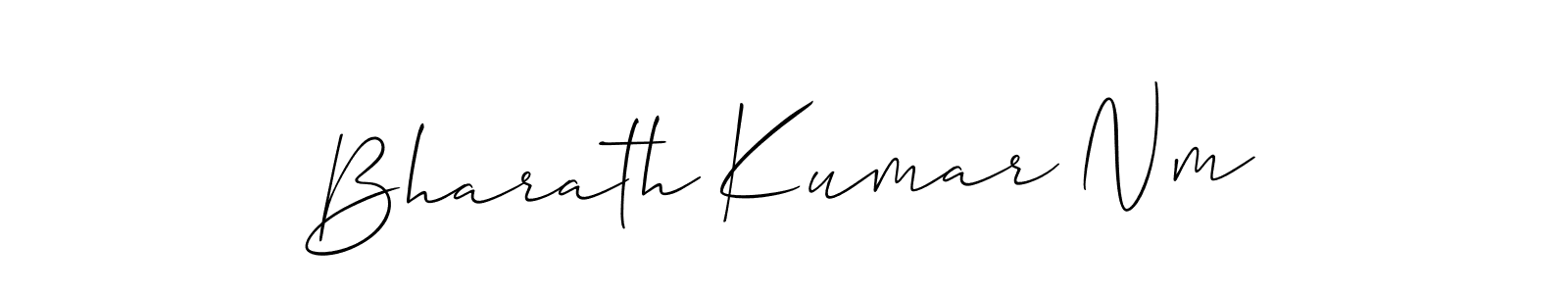 Design your own signature with our free online signature maker. With this signature software, you can create a handwritten (Allison_Script) signature for name Bharath Kumar Nm. Bharath Kumar Nm signature style 2 images and pictures png