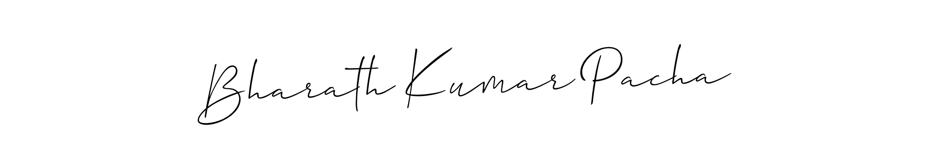 Make a beautiful signature design for name Bharath Kumar Pacha. With this signature (Allison_Script) style, you can create a handwritten signature for free. Bharath Kumar Pacha signature style 2 images and pictures png