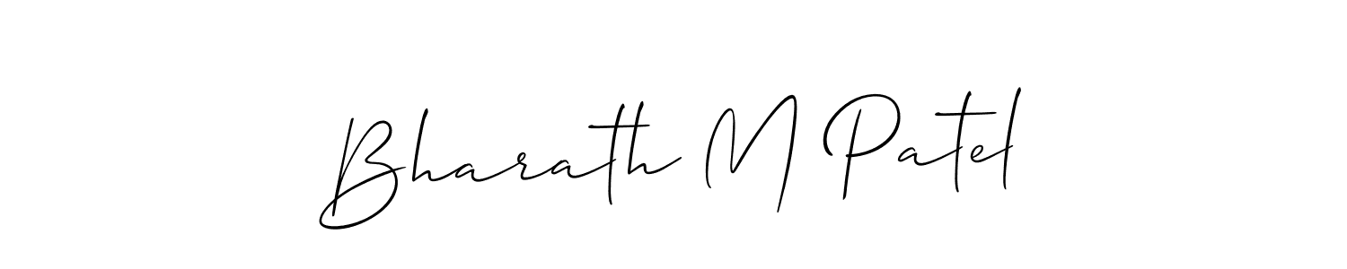 Make a beautiful signature design for name Bharath M Patel. With this signature (Allison_Script) style, you can create a handwritten signature for free. Bharath M Patel signature style 2 images and pictures png