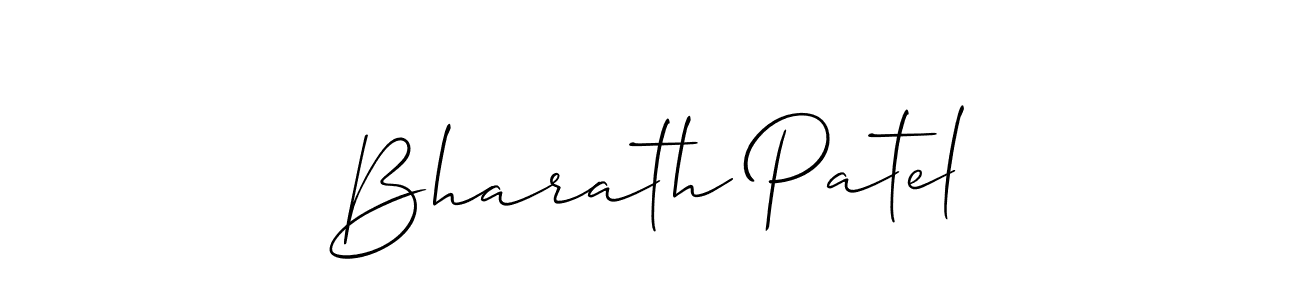 How to make Bharath Patel name signature. Use Allison_Script style for creating short signs online. This is the latest handwritten sign. Bharath Patel signature style 2 images and pictures png