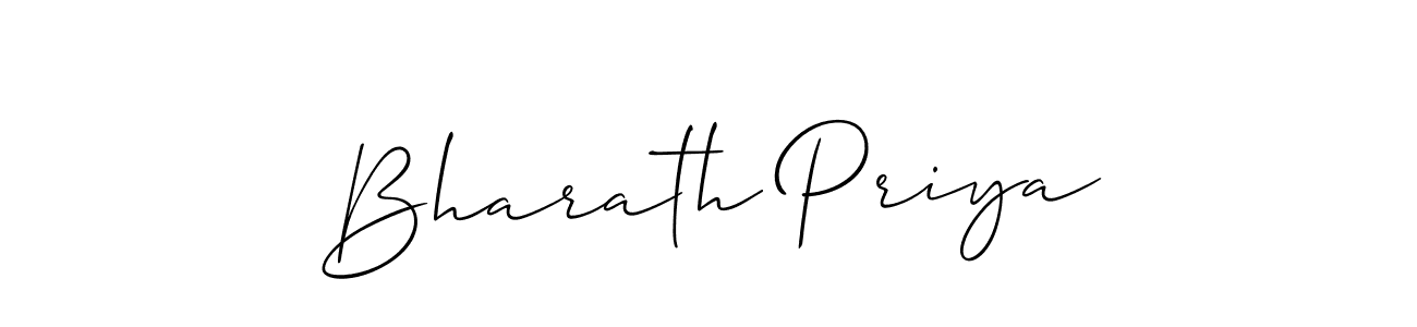 You should practise on your own different ways (Allison_Script) to write your name (Bharath Priya) in signature. don't let someone else do it for you. Bharath Priya signature style 2 images and pictures png