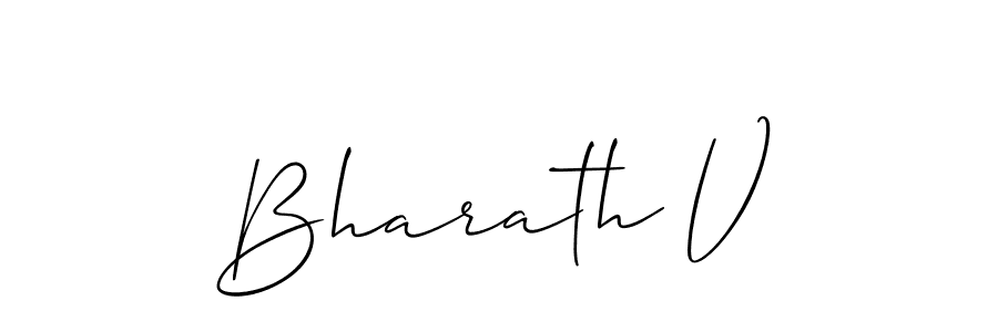 if you are searching for the best signature style for your name Bharath V. so please give up your signature search. here we have designed multiple signature styles  using Allison_Script. Bharath V signature style 2 images and pictures png