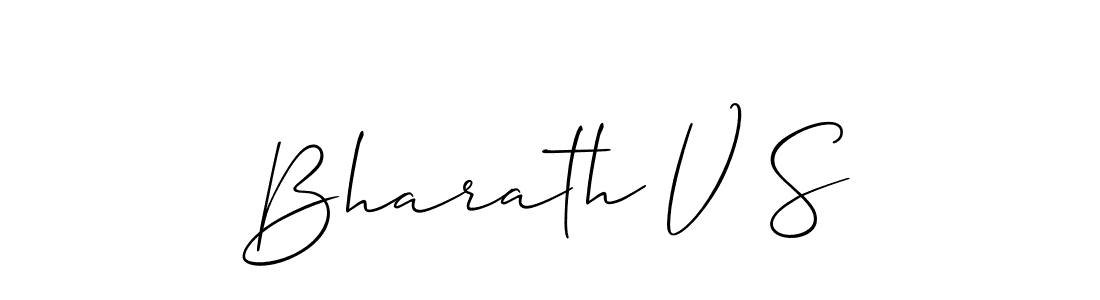 Use a signature maker to create a handwritten signature online. With this signature software, you can design (Allison_Script) your own signature for name Bharath V S. Bharath V S signature style 2 images and pictures png