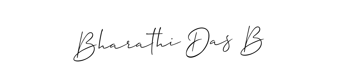 Make a beautiful signature design for name Bharathi Das B. With this signature (Allison_Script) style, you can create a handwritten signature for free. Bharathi Das B signature style 2 images and pictures png