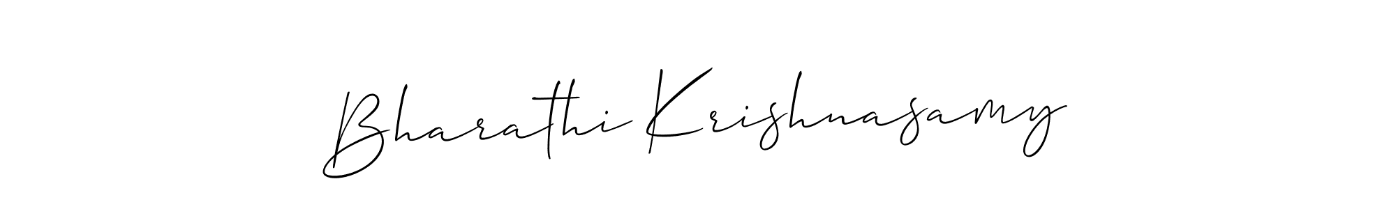 Make a beautiful signature design for name Bharathi Krishnasamy. With this signature (Allison_Script) style, you can create a handwritten signature for free. Bharathi Krishnasamy signature style 2 images and pictures png