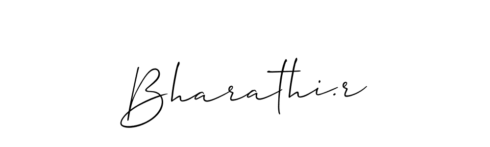 Also You can easily find your signature by using the search form. We will create Bharathi.r name handwritten signature images for you free of cost using Allison_Script sign style. Bharathi.r signature style 2 images and pictures png