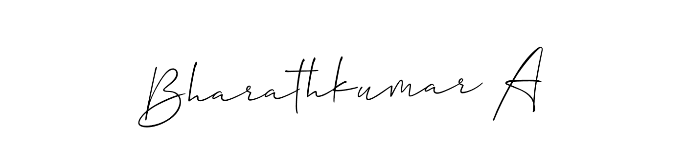 Allison_Script is a professional signature style that is perfect for those who want to add a touch of class to their signature. It is also a great choice for those who want to make their signature more unique. Get Bharathkumar A name to fancy signature for free. Bharathkumar A signature style 2 images and pictures png