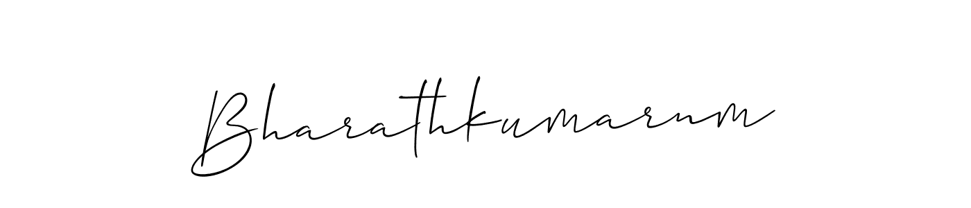 if you are searching for the best signature style for your name Bharathkumarnm. so please give up your signature search. here we have designed multiple signature styles  using Allison_Script. Bharathkumarnm signature style 2 images and pictures png