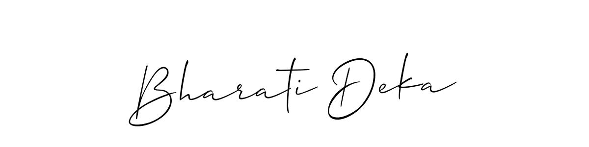 Make a short Bharati Deka signature style. Manage your documents anywhere anytime using Allison_Script. Create and add eSignatures, submit forms, share and send files easily. Bharati Deka signature style 2 images and pictures png