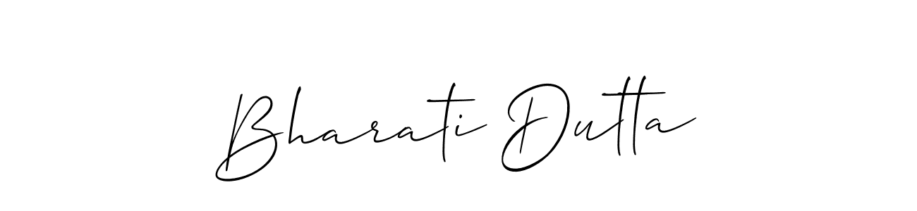 Create a beautiful signature design for name Bharati Dutta. With this signature (Allison_Script) fonts, you can make a handwritten signature for free. Bharati Dutta signature style 2 images and pictures png