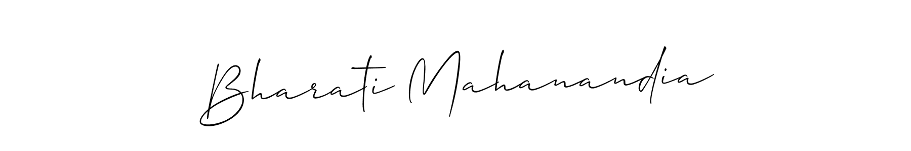 Create a beautiful signature design for name Bharati Mahanandia. With this signature (Allison_Script) fonts, you can make a handwritten signature for free. Bharati Mahanandia signature style 2 images and pictures png