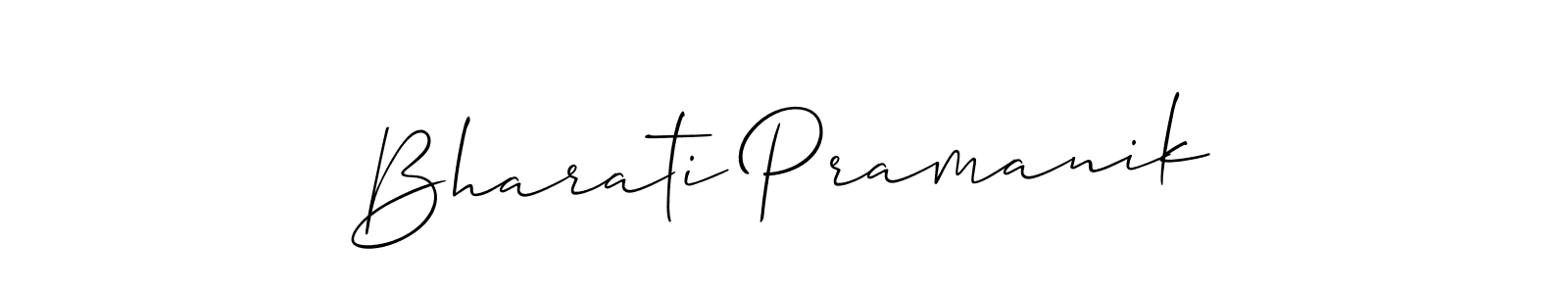 How to make Bharati Pramanik signature? Allison_Script is a professional autograph style. Create handwritten signature for Bharati Pramanik name. Bharati Pramanik signature style 2 images and pictures png