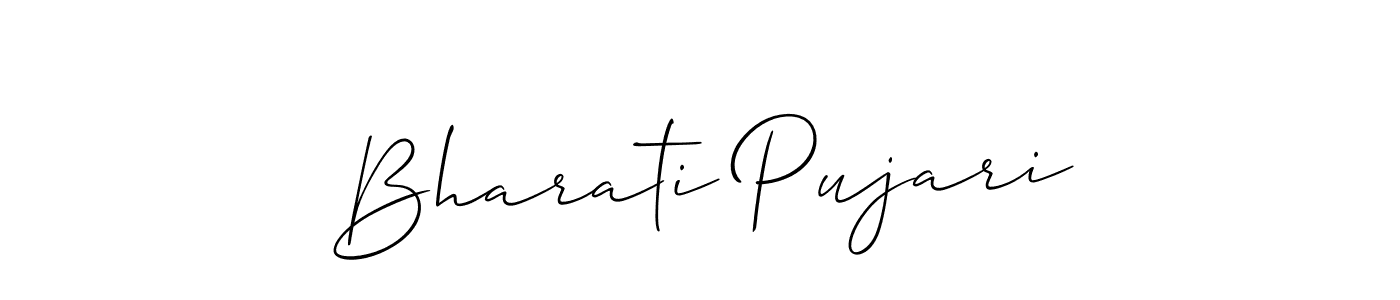 Use a signature maker to create a handwritten signature online. With this signature software, you can design (Allison_Script) your own signature for name Bharati Pujari. Bharati Pujari signature style 2 images and pictures png