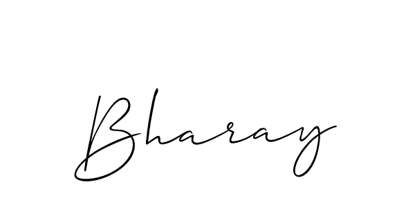 Use a signature maker to create a handwritten signature online. With this signature software, you can design (Allison_Script) your own signature for name Bharay. Bharay signature style 2 images and pictures png