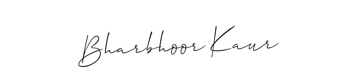 Create a beautiful signature design for name Bharbhoor Kaur. With this signature (Allison_Script) fonts, you can make a handwritten signature for free. Bharbhoor Kaur signature style 2 images and pictures png