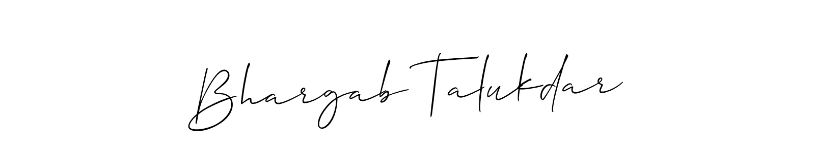 How to make Bhargab Talukdar signature? Allison_Script is a professional autograph style. Create handwritten signature for Bhargab Talukdar name. Bhargab Talukdar signature style 2 images and pictures png