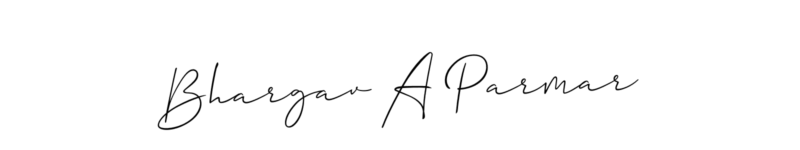 if you are searching for the best signature style for your name Bhargav A Parmar. so please give up your signature search. here we have designed multiple signature styles  using Allison_Script. Bhargav A Parmar signature style 2 images and pictures png
