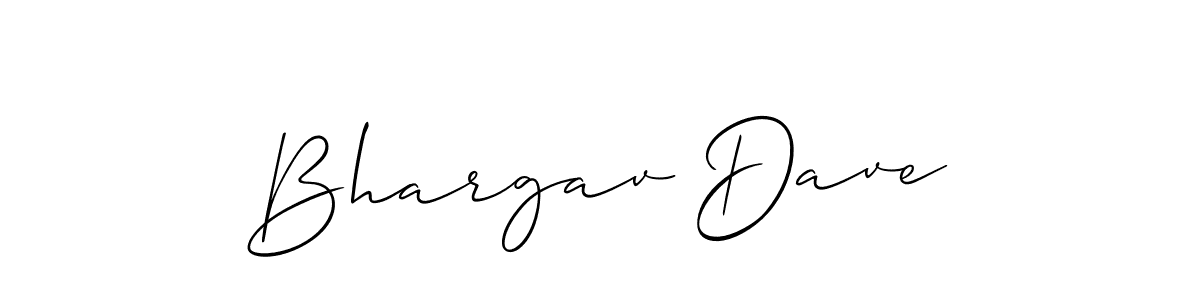 How to make Bhargav Dave signature? Allison_Script is a professional autograph style. Create handwritten signature for Bhargav Dave name. Bhargav Dave signature style 2 images and pictures png