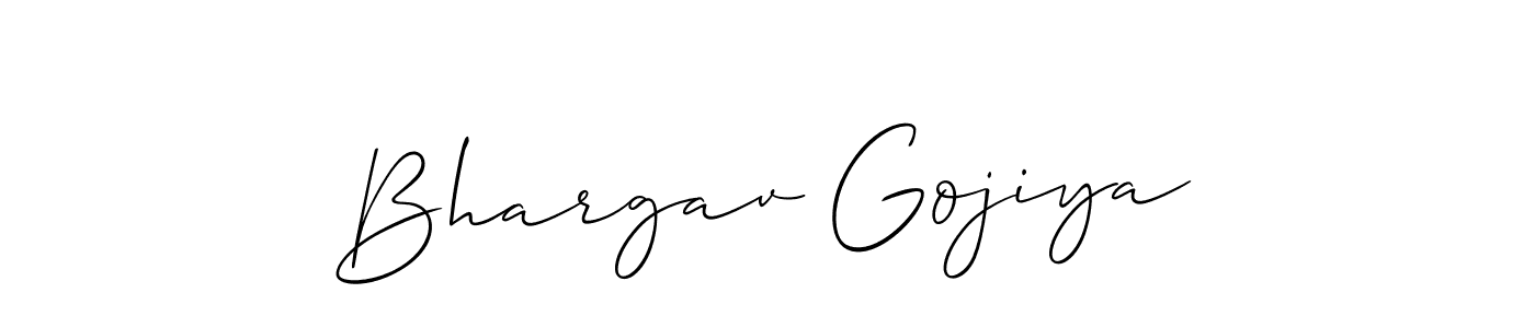 How to Draw Bhargav Gojiya signature style? Allison_Script is a latest design signature styles for name Bhargav Gojiya. Bhargav Gojiya signature style 2 images and pictures png