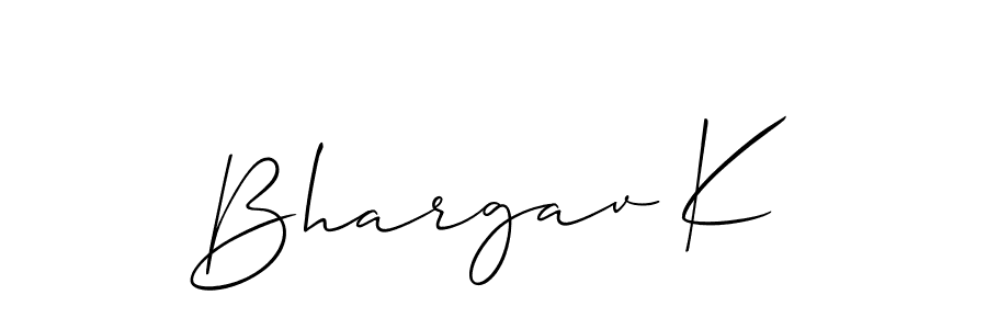 Make a short Bhargav K signature style. Manage your documents anywhere anytime using Allison_Script. Create and add eSignatures, submit forms, share and send files easily. Bhargav K signature style 2 images and pictures png