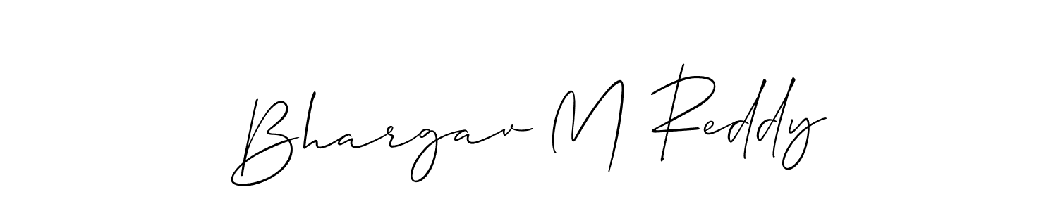 Use a signature maker to create a handwritten signature online. With this signature software, you can design (Allison_Script) your own signature for name Bhargav M Reddy. Bhargav M Reddy signature style 2 images and pictures png