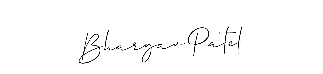 Make a short Bhargav Patel signature style. Manage your documents anywhere anytime using Allison_Script. Create and add eSignatures, submit forms, share and send files easily. Bhargav Patel signature style 2 images and pictures png