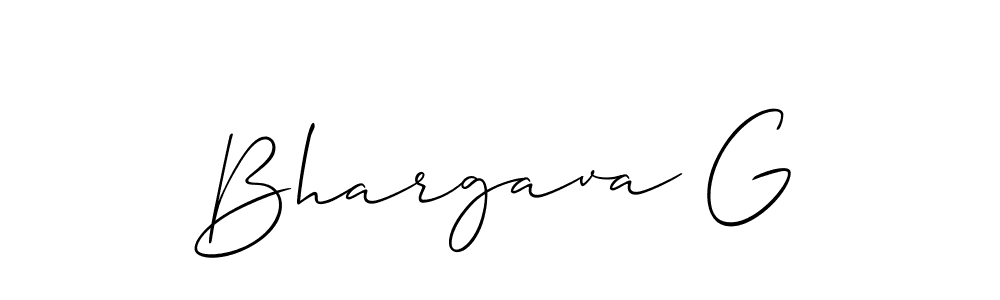 You should practise on your own different ways (Allison_Script) to write your name (Bhargava G) in signature. don't let someone else do it for you. Bhargava G signature style 2 images and pictures png