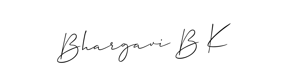 Similarly Allison_Script is the best handwritten signature design. Signature creator online .You can use it as an online autograph creator for name Bhargavi B K. Bhargavi B K signature style 2 images and pictures png