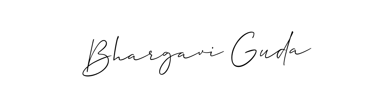 The best way (Allison_Script) to make a short signature is to pick only two or three words in your name. The name Bhargavi Guda include a total of six letters. For converting this name. Bhargavi Guda signature style 2 images and pictures png