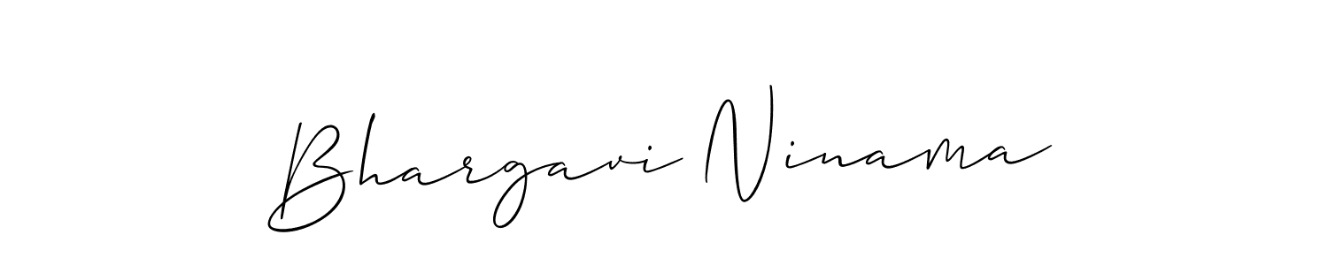 Use a signature maker to create a handwritten signature online. With this signature software, you can design (Allison_Script) your own signature for name Bhargavi Ninama. Bhargavi Ninama signature style 2 images and pictures png