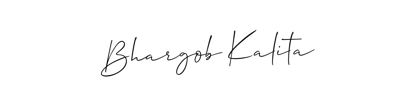 Design your own signature with our free online signature maker. With this signature software, you can create a handwritten (Allison_Script) signature for name Bhargob Kalita. Bhargob Kalita signature style 2 images and pictures png