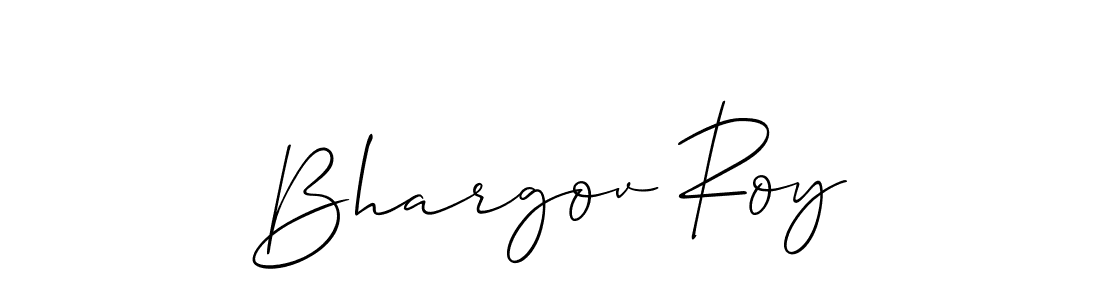 The best way (Allison_Script) to make a short signature is to pick only two or three words in your name. The name Bhargov Roy include a total of six letters. For converting this name. Bhargov Roy signature style 2 images and pictures png