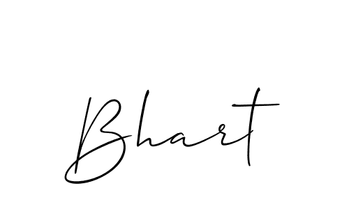 The best way (Allison_Script) to make a short signature is to pick only two or three words in your name. The name Bhart include a total of six letters. For converting this name. Bhart signature style 2 images and pictures png