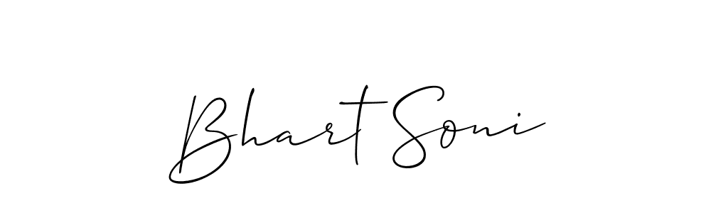You should practise on your own different ways (Allison_Script) to write your name (Bhart Soni) in signature. don't let someone else do it for you. Bhart Soni signature style 2 images and pictures png