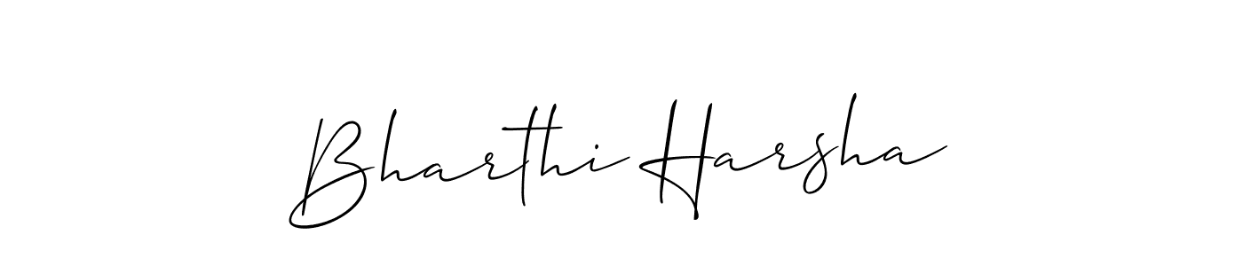 Make a beautiful signature design for name Bharthi Harsha. With this signature (Allison_Script) style, you can create a handwritten signature for free. Bharthi Harsha signature style 2 images and pictures png