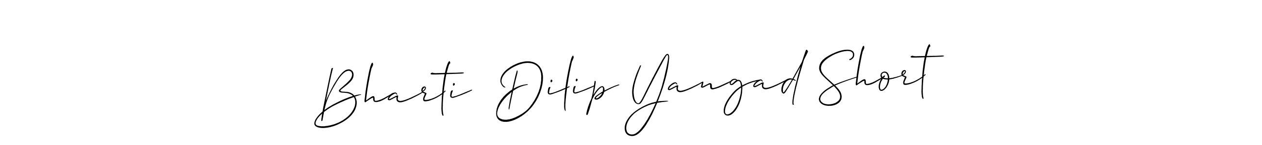 Create a beautiful signature design for name Bharti  Dilip Yangad Short. With this signature (Allison_Script) fonts, you can make a handwritten signature for free. Bharti  Dilip Yangad Short signature style 2 images and pictures png