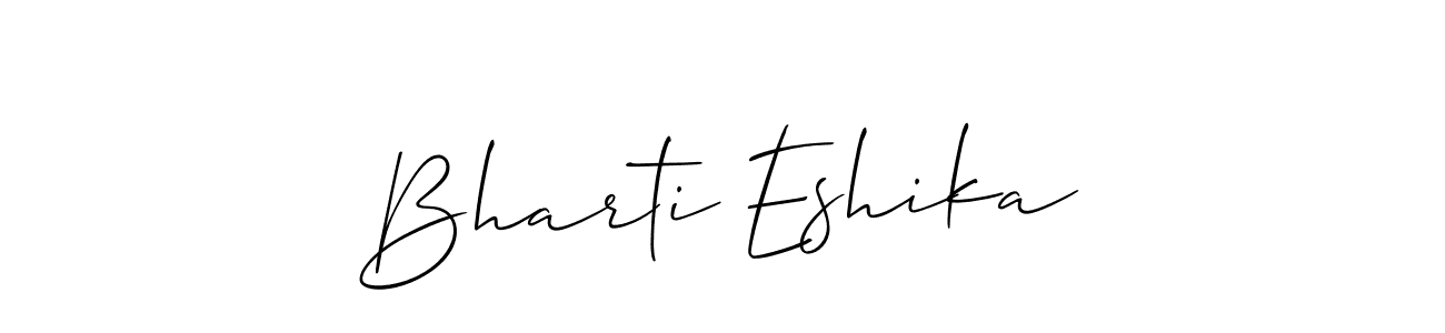 This is the best signature style for the Bharti Eshika name. Also you like these signature font (Allison_Script). Mix name signature. Bharti Eshika signature style 2 images and pictures png