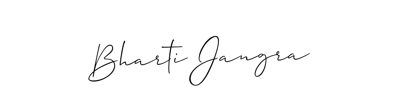 You should practise on your own different ways (Allison_Script) to write your name (Bharti Jangra) in signature. don't let someone else do it for you. Bharti Jangra signature style 2 images and pictures png