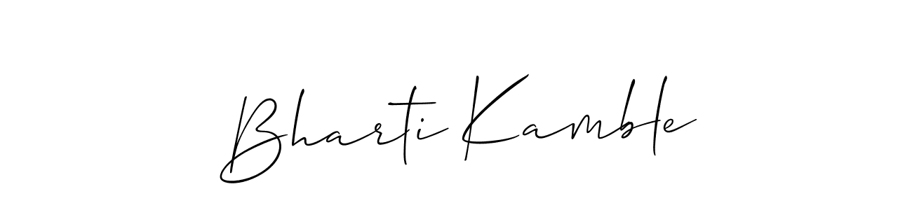 You should practise on your own different ways (Allison_Script) to write your name (Bharti Kamble) in signature. don't let someone else do it for you. Bharti Kamble signature style 2 images and pictures png