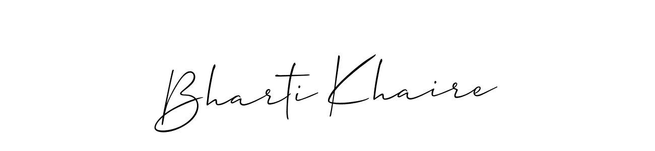 Make a beautiful signature design for name Bharti Khaire. With this signature (Allison_Script) style, you can create a handwritten signature for free. Bharti Khaire signature style 2 images and pictures png