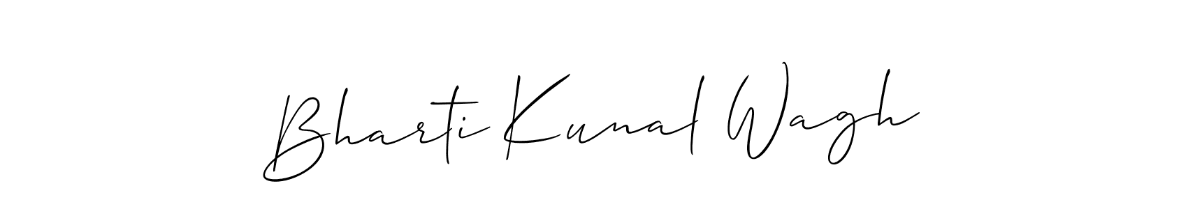 Also You can easily find your signature by using the search form. We will create Bharti Kunal Wagh name handwritten signature images for you free of cost using Allison_Script sign style. Bharti Kunal Wagh signature style 2 images and pictures png