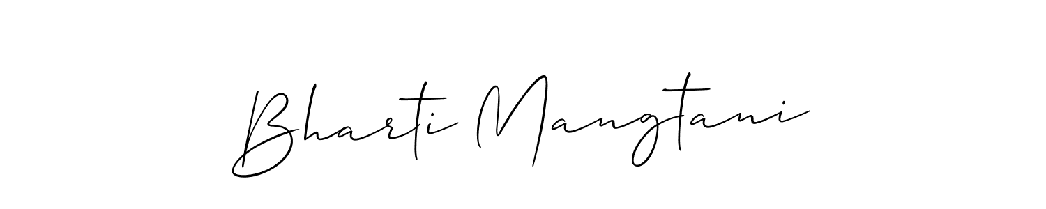 Bharti Mangtani stylish signature style. Best Handwritten Sign (Allison_Script) for my name. Handwritten Signature Collection Ideas for my name Bharti Mangtani. Bharti Mangtani signature style 2 images and pictures png