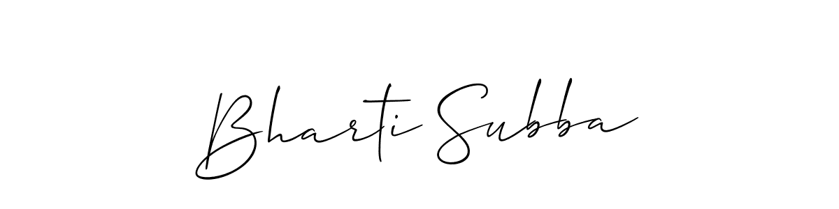 Design your own signature with our free online signature maker. With this signature software, you can create a handwritten (Allison_Script) signature for name Bharti Subba. Bharti Subba signature style 2 images and pictures png