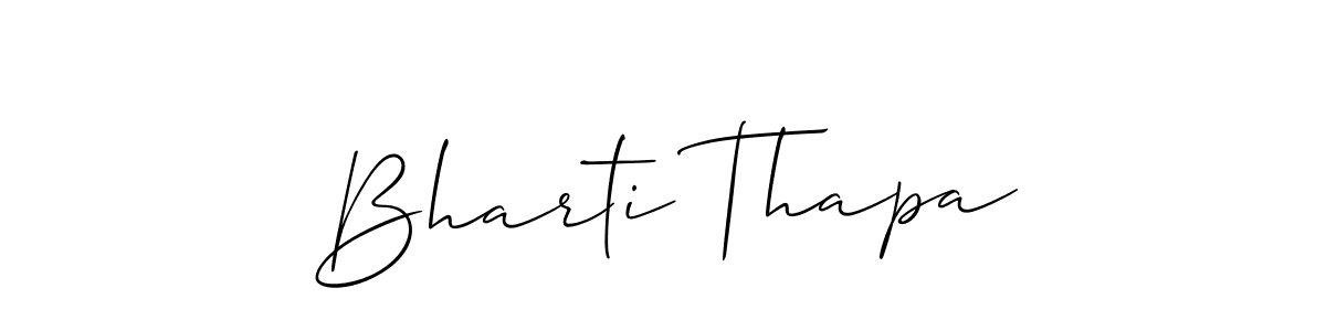 Make a short Bharti Thapa signature style. Manage your documents anywhere anytime using Allison_Script. Create and add eSignatures, submit forms, share and send files easily. Bharti Thapa signature style 2 images and pictures png
