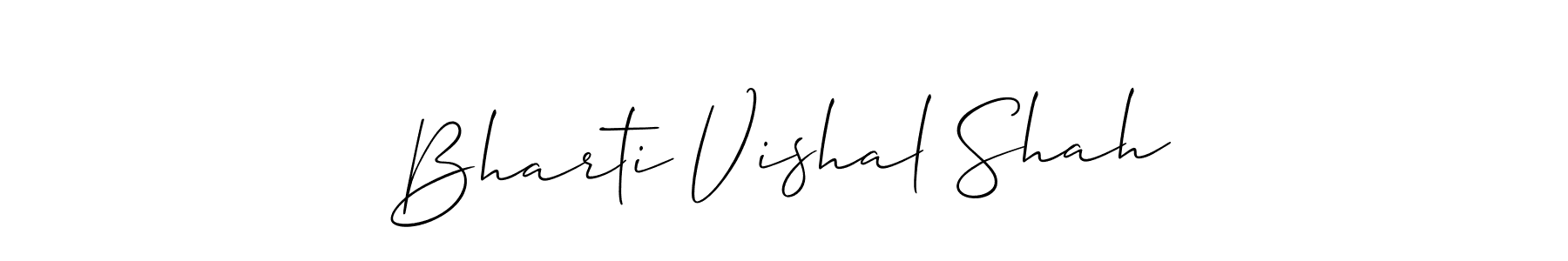 Make a beautiful signature design for name Bharti Vishal Shah. With this signature (Allison_Script) style, you can create a handwritten signature for free. Bharti Vishal Shah signature style 2 images and pictures png