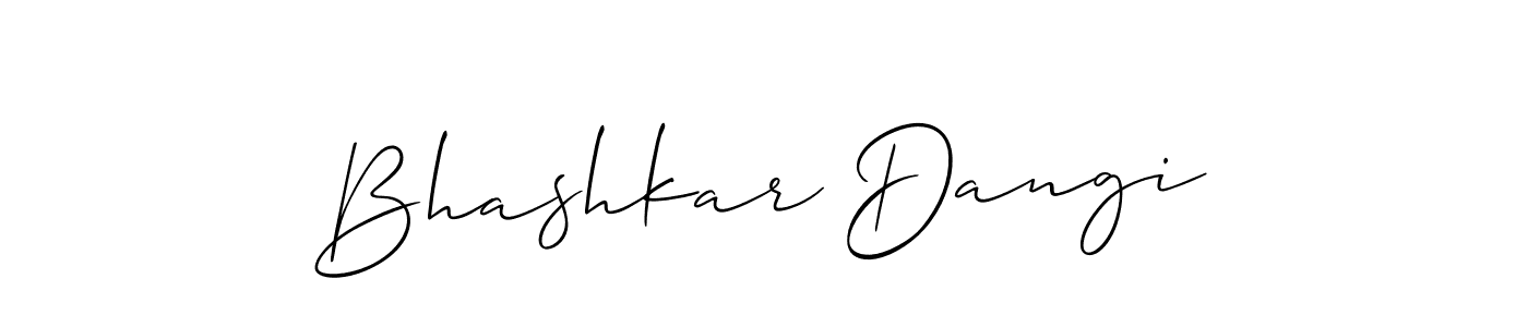 Make a beautiful signature design for name Bhashkar Dangi. With this signature (Allison_Script) style, you can create a handwritten signature for free. Bhashkar Dangi signature style 2 images and pictures png