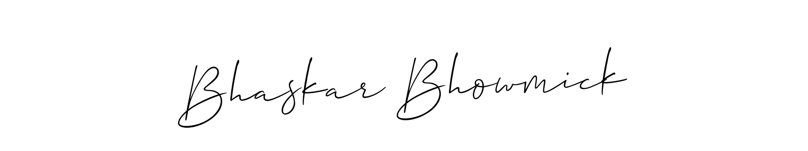 Use a signature maker to create a handwritten signature online. With this signature software, you can design (Allison_Script) your own signature for name Bhaskar Bhowmick. Bhaskar Bhowmick signature style 2 images and pictures png