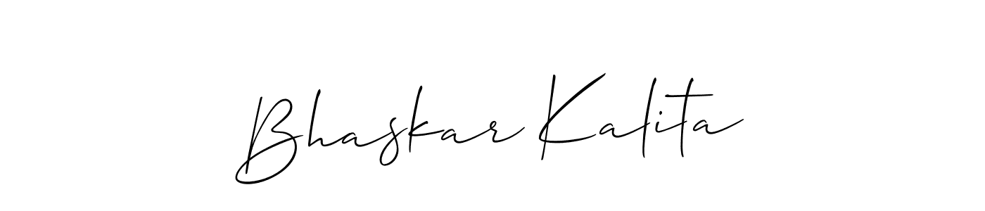 This is the best signature style for the Bhaskar Kalita name. Also you like these signature font (Allison_Script). Mix name signature. Bhaskar Kalita signature style 2 images and pictures png